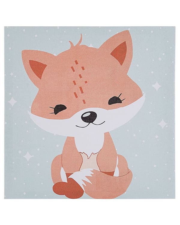 Taulu monivärinen kangas 30 x 30 cm neliö 4 kpl setti eläin teema lastenhuoneeseen