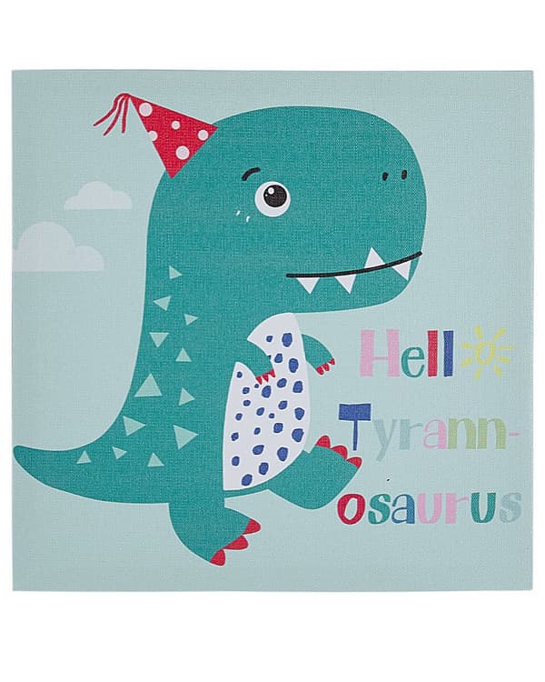 Taulu monivärinen kangas 3 kpl setti 30 x 30 cm dinosaurus kuva lastenhuoneeseen