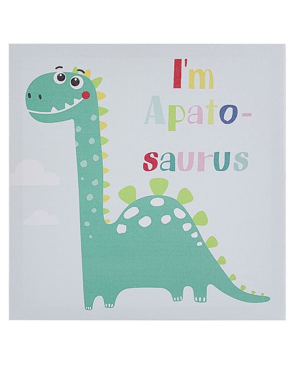 Taulu monivärinen kangas 3 kpl setti 30 x 30 cm dinosaurus kuva lastenhuoneeseen