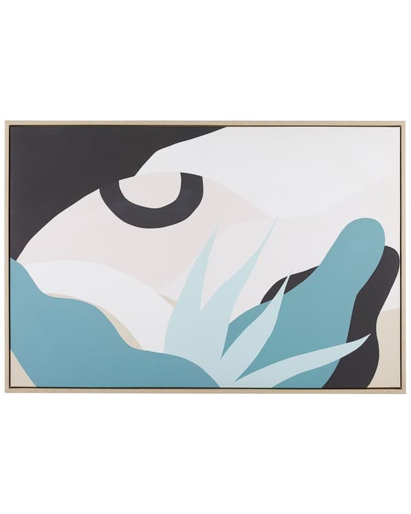 Billedvæg Plakat Lærred Sort Blå Flerfarvet 93 x 63 cm Dekorativ Abstrakt Maleri Moderne Vægdekoration til Stuen over Sofa Vægpynt Soveværelse
