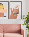 Miniatyrbillede 2 af 6: Plakatvæg Lærred Billede Brun Hvid Flerfarvet 63 x 93 cm Moderne Kvindetryk Kvindekrop Motiv over Sofa til Stuen Soveværelse Vægpynt Maleri