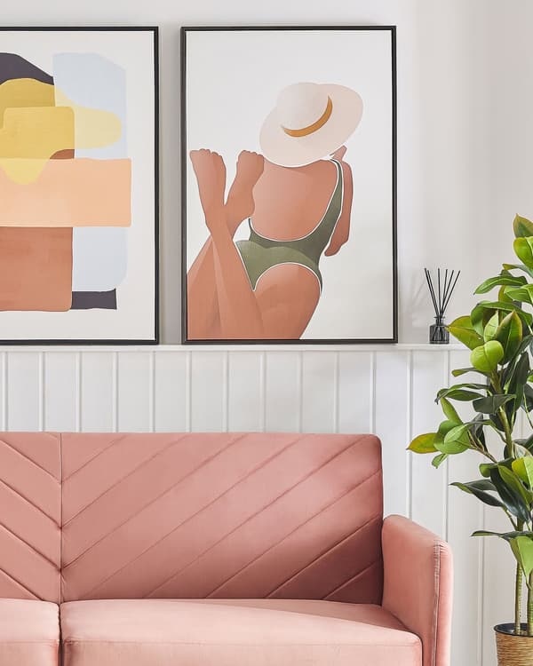 Plakatvæg Lærred Billede Brun Hvid Flerfarvet 63 x 93 cm Moderne Kvindetryk Kvindekrop Motiv over Sofa til Stuen Soveværelse Vægpynt Maleri