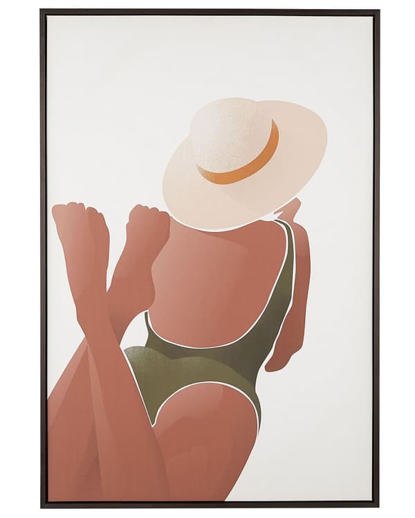 Canvas-taulu monivärinen 63 x 93 cm nainen seinälle ripustettava moderni tyli