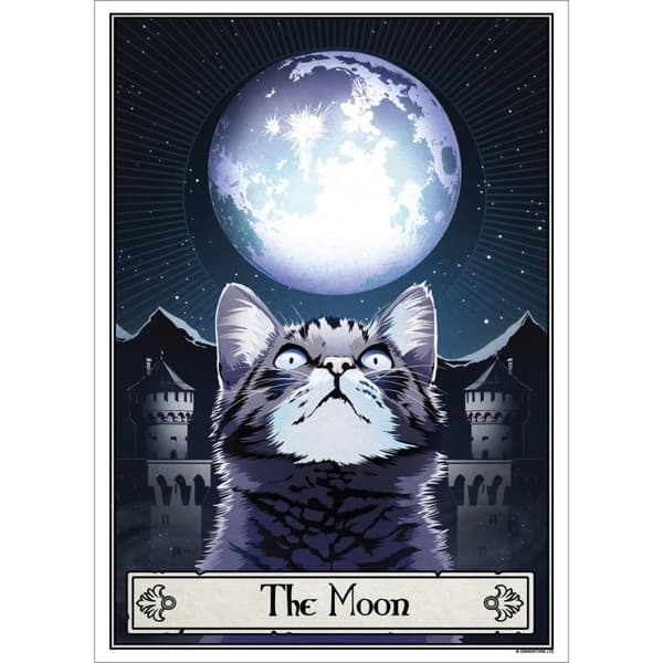 Deadly Tarot The Moon Felis Poster Black/Blue/White One Size