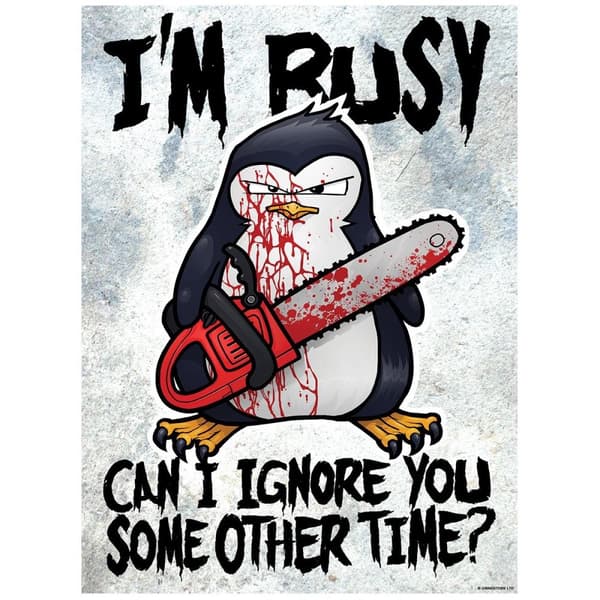 Psycho Penguin Jeg har travlt mini plakat Black/Red/Grey One Size