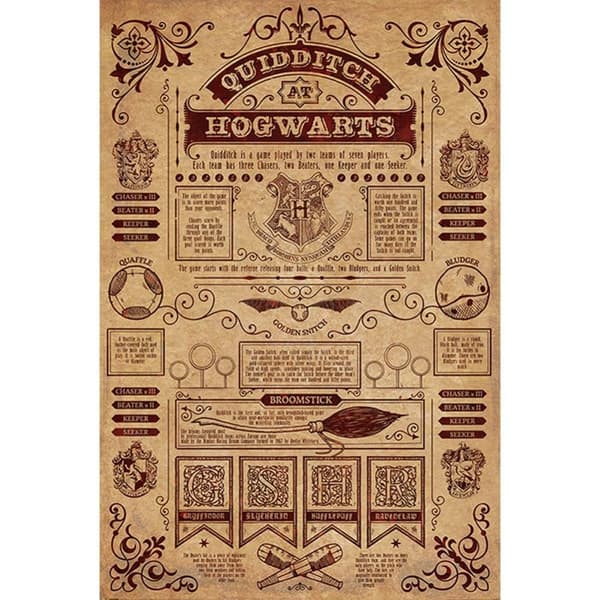 Harry Potter Quidditch-plakat Golden Brown One Size