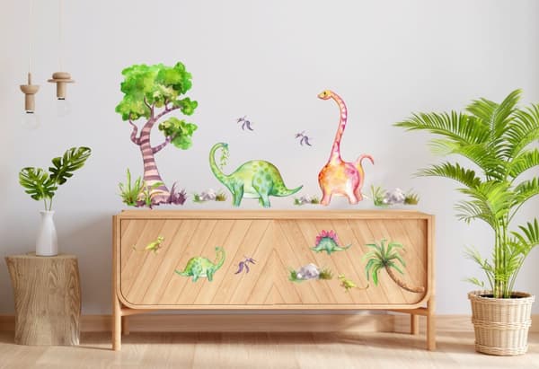 Wallstickers - Akvarel dinosaurer