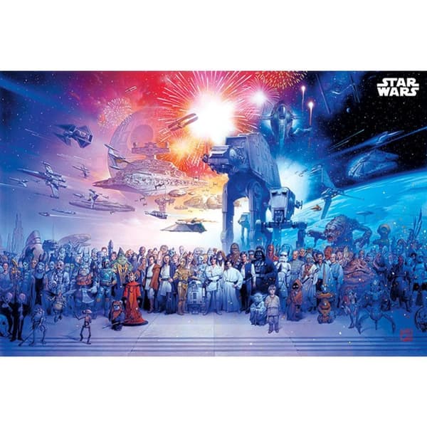 Star Wars Plakat om universet Blue/Red One Size