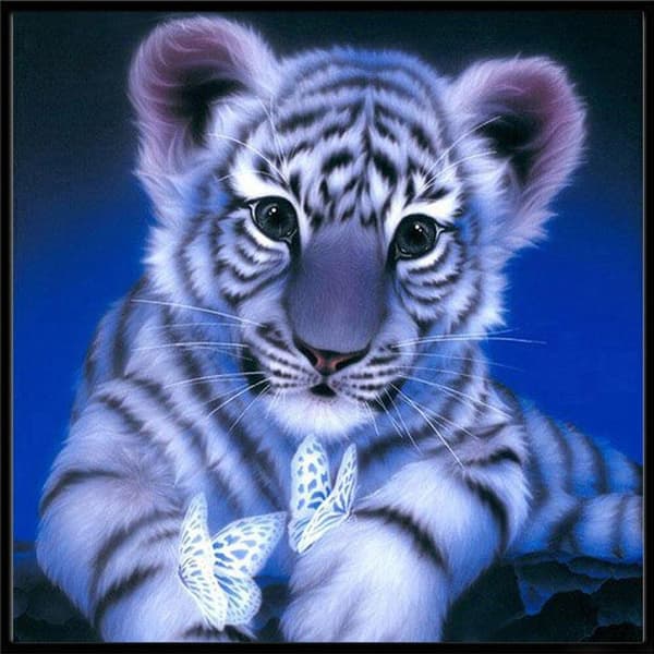 Diamond Painting Fyrkantiga Pärlor 50x50 cm 5D DIY Djur Tiger