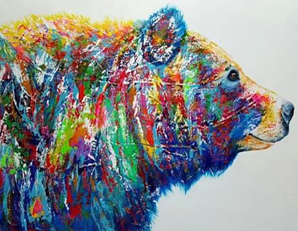 Diamond Painting Fyrkantiga Pärlor 50x70 cm 5D DIY Djur Björn