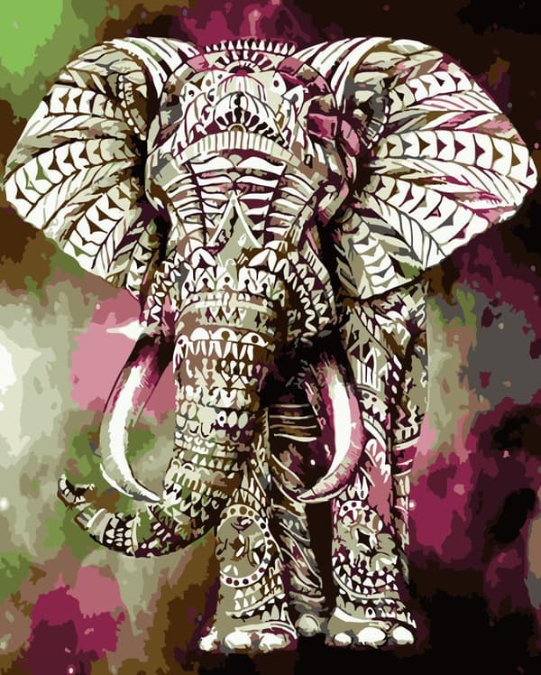 Diamond Painting Fyrkantiga Pärlor 50x70 cm 5D DIY Djur Elefant
