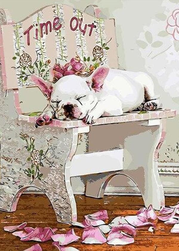 Diamond Painting Fyrkantiga Pärlor 50x70 cm 5D DIY Djur Hund Sover