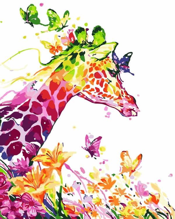 Diamond Painting Fyrkantiga Pärlor 50x70 cm 5D DIY Djur Giraff