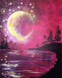 Diamond Painting Fyrkantiga Pärlor 50x70 cm 5D DIY Natt Måne