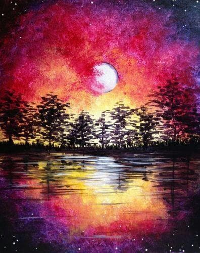 Diamond Painting Fyrkantiga Pärlor 50x70 cm 5D DIY Måne Natt