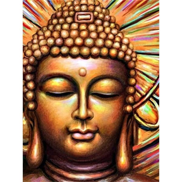 Diamond Painting Fyrkantiga Pärlor 50x70 cm 5D DIY Buddha Guld