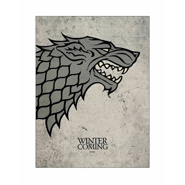 Game of Thrones Stark Poster Grey One Size