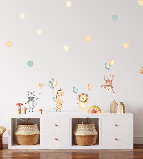 Wallstickers -  Akvarel zebra sæt