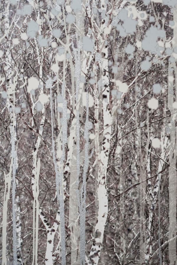 Art for the Home - Canvas - Björkskog - Silver - 100x70 cm
