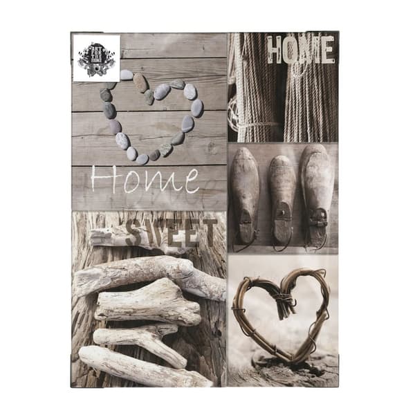 Art for the Home - Lærred Sæt med 5 - Home Sweet Home - Grå - 60x80 cm