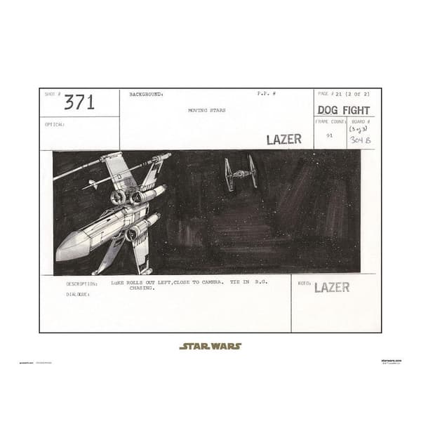 STAR WARS - STORYBOARD X-WING - Art Print