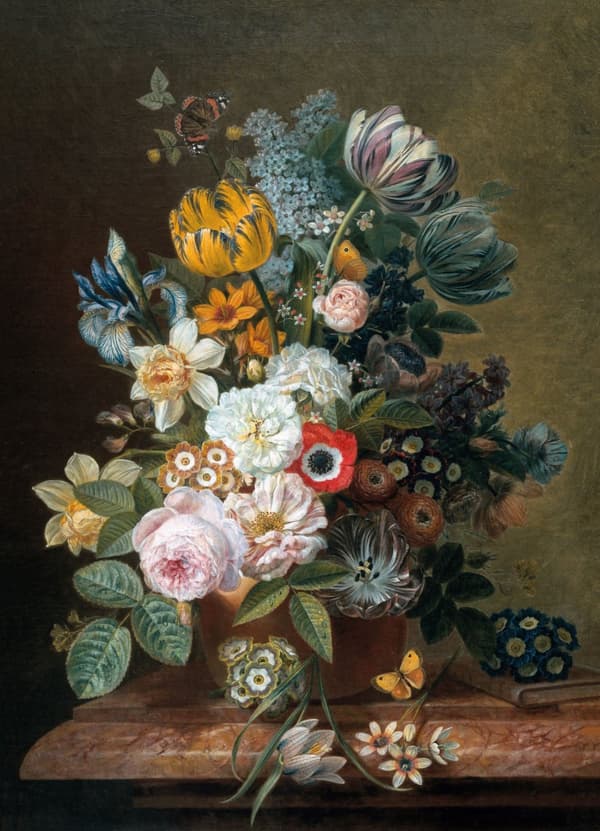Art for the Home - Canvas - Stilleben med blommor - 70x100 cm