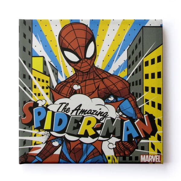 Lærredssæt med 3 - Marvel Spiderman - Retro - 3x 30x30 cm