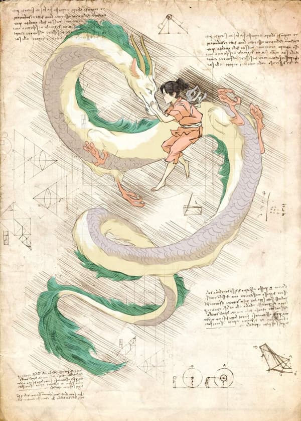 A3 Print - Myazaki - Ghibli 6 Haku 2