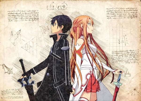 A3 Print - Sword Art Online 2 Asuna and Kirito