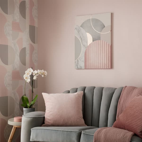 Art for the Home - Lærred - Art Deco - Rosa guld - 50x70cm