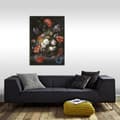 Miniatyrbild 2 av 3: Art for the Home - Canvas - Stilleben med blommor och klocka - 70x100 cm