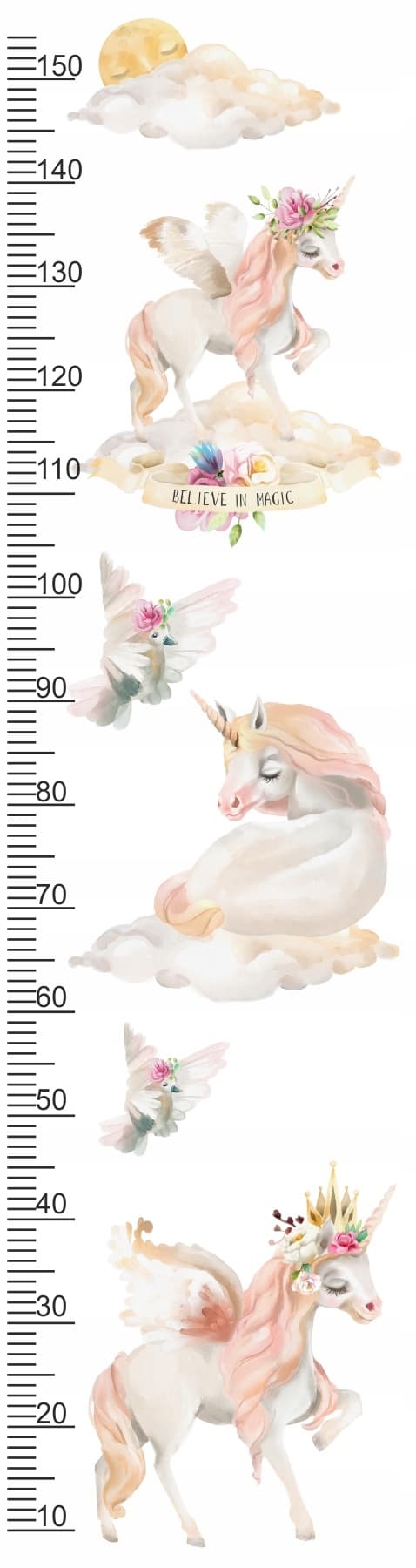 Veggklistremerke - Unicorns 2 / Høydemål