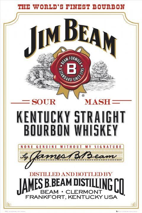 Jim Beam Whiskey - Bottle Label