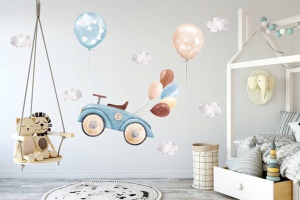 Wallsticker - Bil og balloner