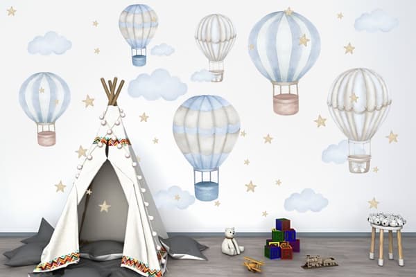 Wallsticker - Skyer / Balloner / Stjerner