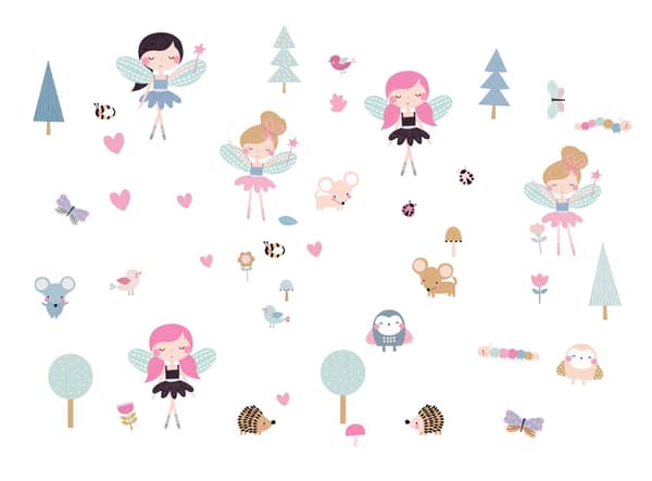 Veggklistremerke - Woodland Fairies & Friends