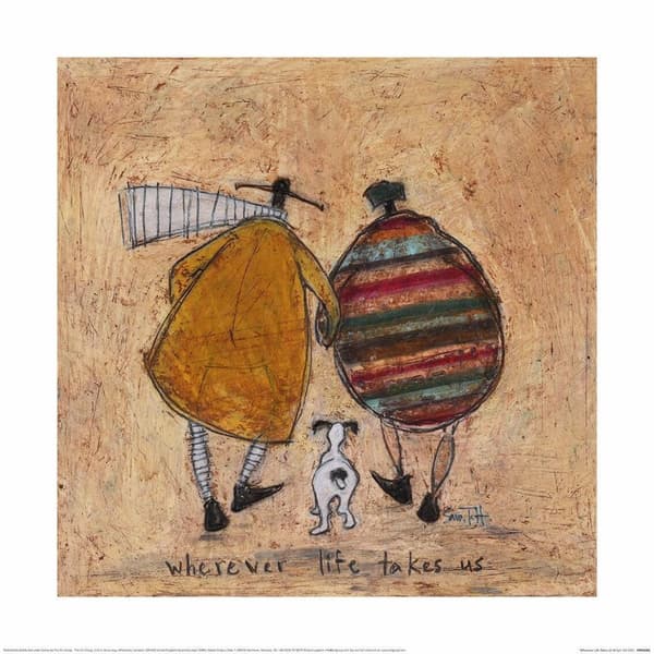 Sam Toft Wherever Life Takes Us Poster Cream/Black 40cm x 40cm