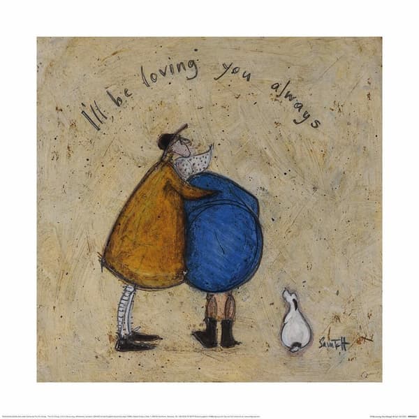 Sam Toft I´ll Be Loving You Always Poster Cream/Yellow/Blue 40cm x 40cm