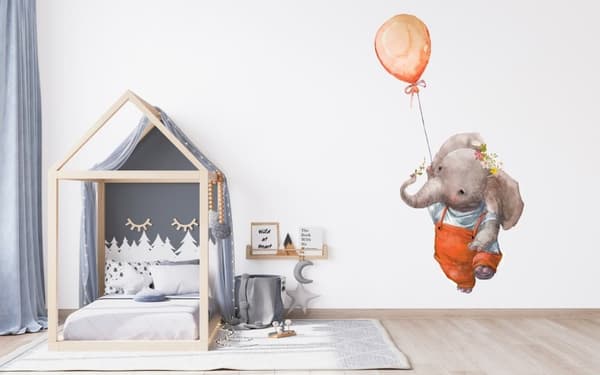 Wallsticker - Elefant med ballon