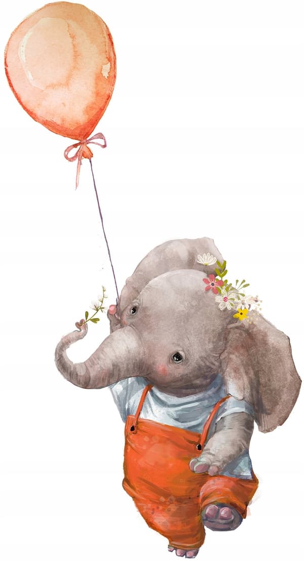 Wallsticker - Elefant med ballon