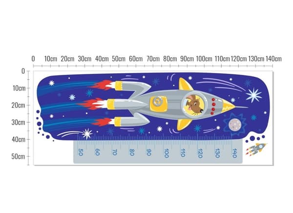 Wallsticker - Rumraket / Højdemål
