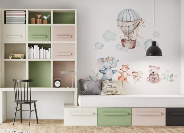 Wallsticker – Giraf i en ballon