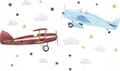 Miniatyrbilde 1 av 3: Veggklistremerke - Fly, stjerner, skyer