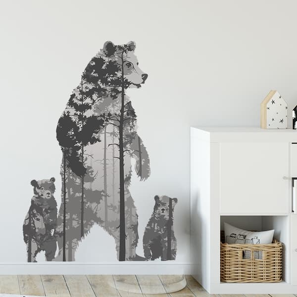 Wallsticker - Bjørn med unger