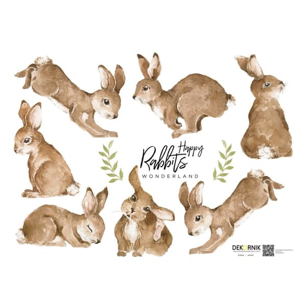 Veggklistremerke - Happy Rabbits Wonderland Set