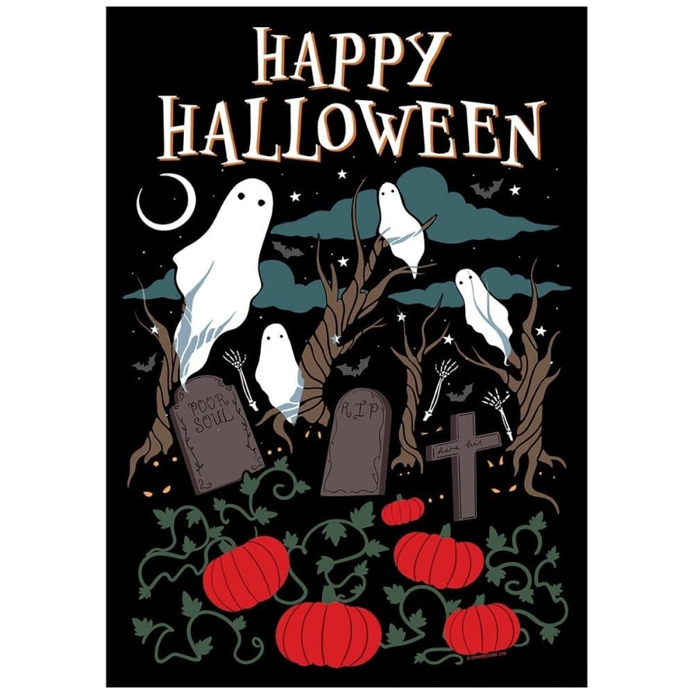 Grindstore Happy Halloween kyrkogård affisch