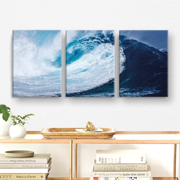 Canvastavla / Tavla Set - Hav - 90x40 cm - Canvas