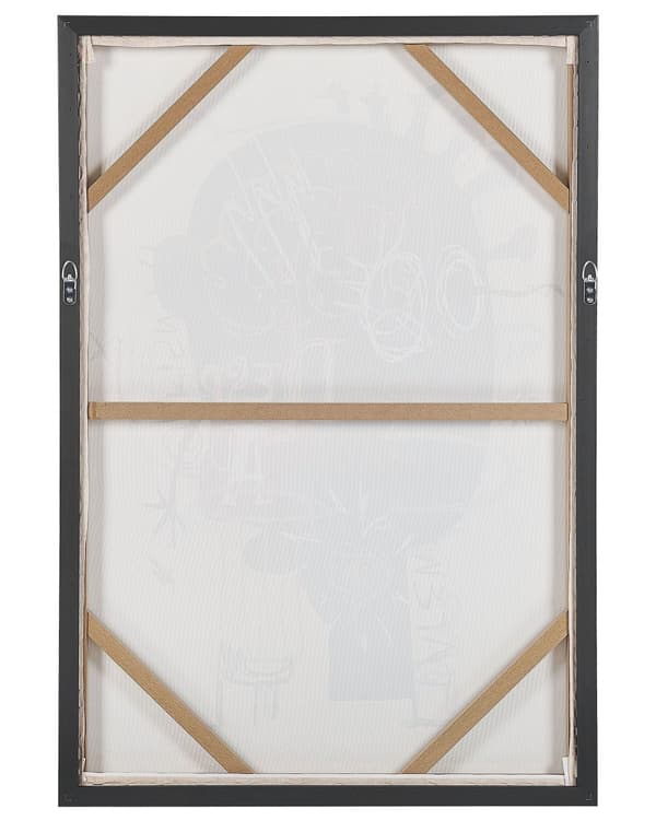 Indrammet Vægbillede med Abstrakt Motiv Blå og Beige 63 x 93 cm