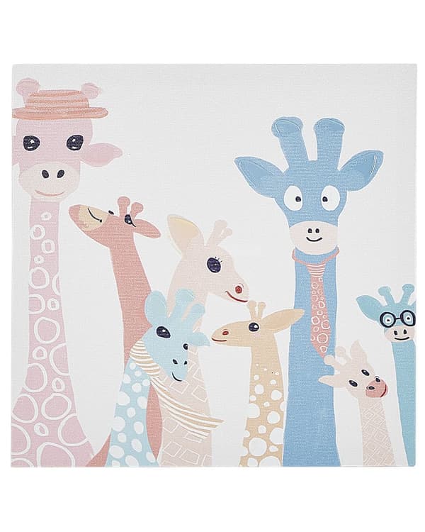 Canvas-taulusetti monivärinen 30 x 30 cm strutsi laama kirahvi eläinkuva 3 kpl