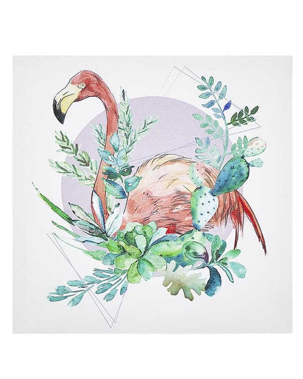 Canvas-taulusetti monivärinen 30 x 30 cm pöllö flamingo tukaani lintukuva 3 kpl